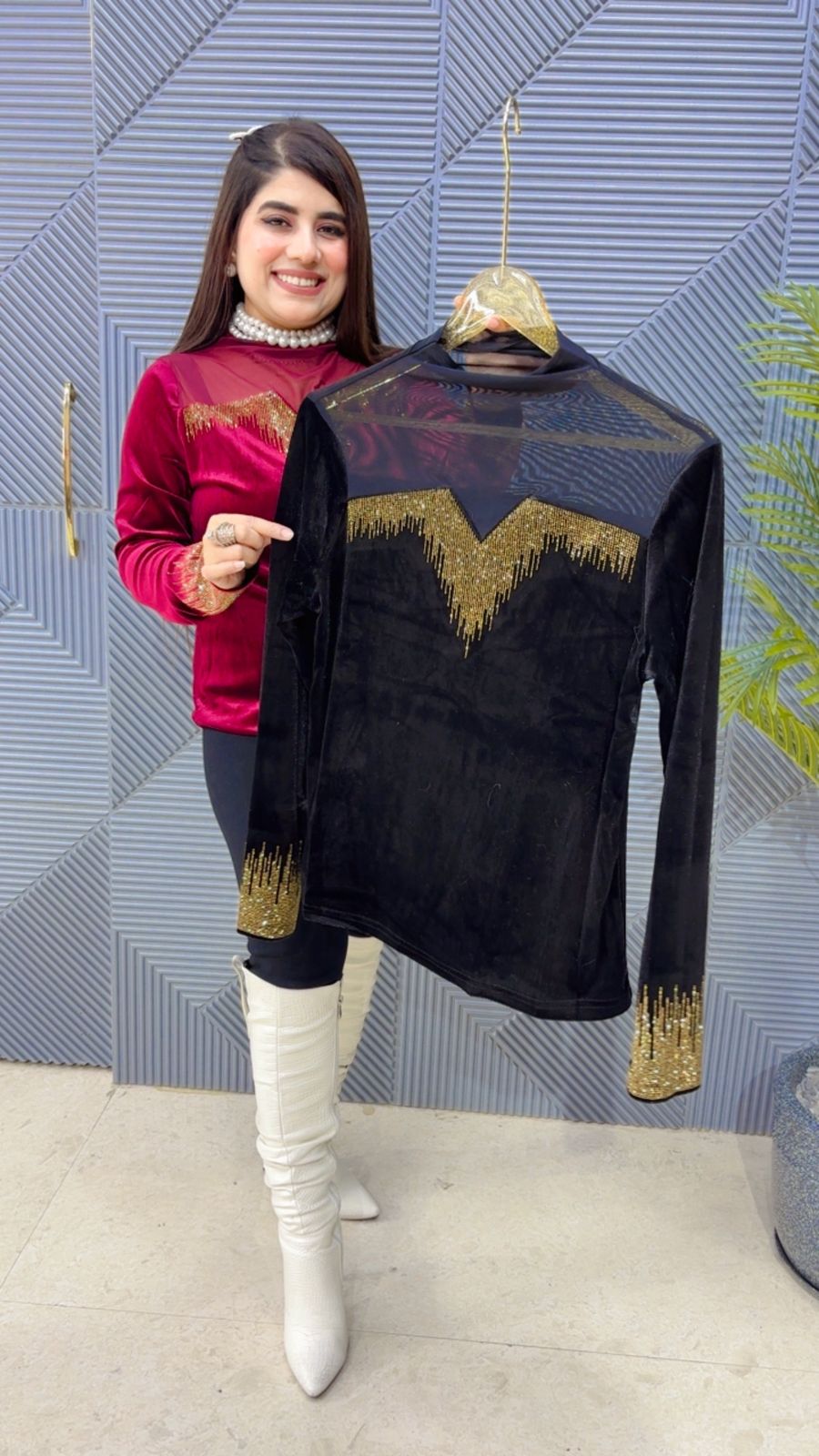 BEAUTIFUL VELVET TOP GGR3669