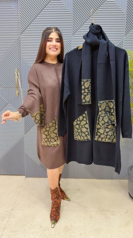 PREMIUM DRESS WITH STOLE GGR3796