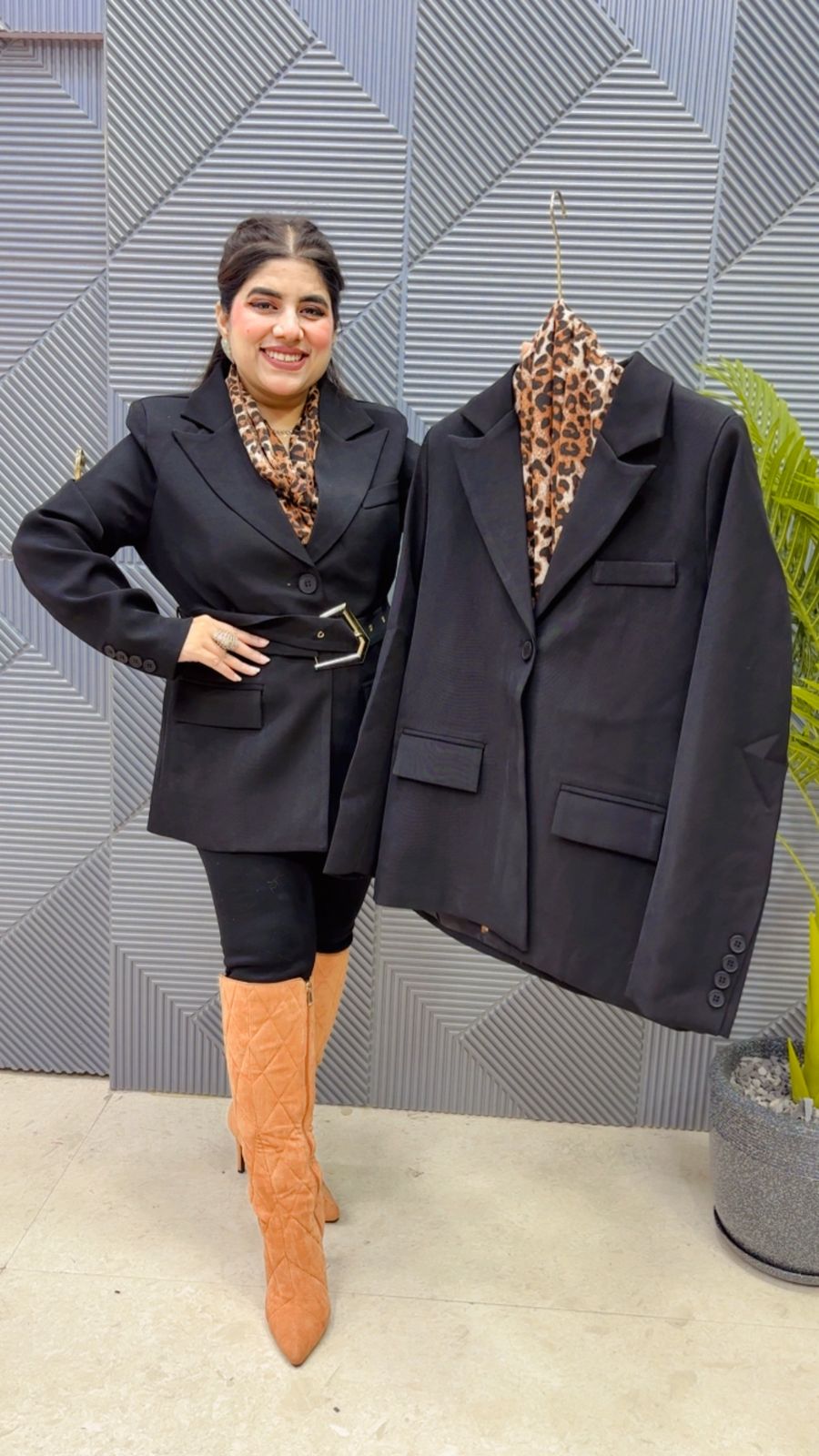 BEAUTIFUL BLAZER WITH SCARF WITH BELT  GGR3813