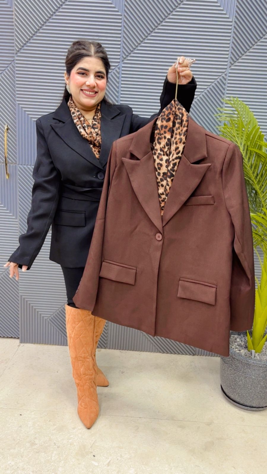 BEAUTIFUL BLAZER WITH SCARF WITH BELT  GGR3813