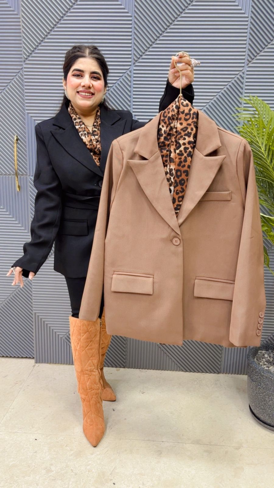 BEAUTIFUL BLAZER WITH SCARF WITH BELT  GGR3813