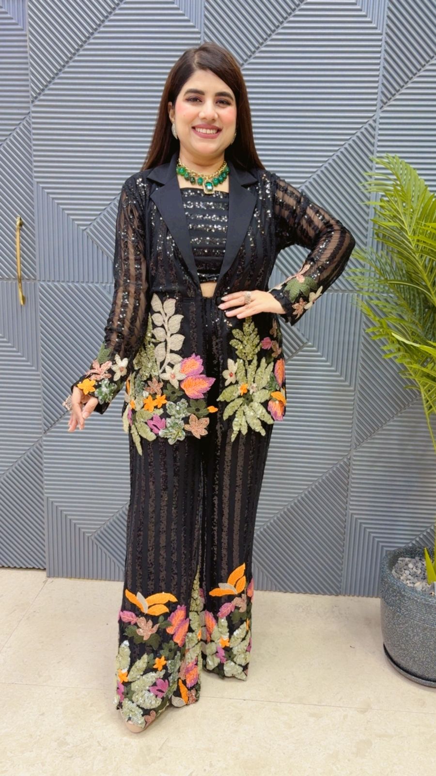 PREMIUM 3 PCS PARTYWEAR BLAZER SET GGR3822