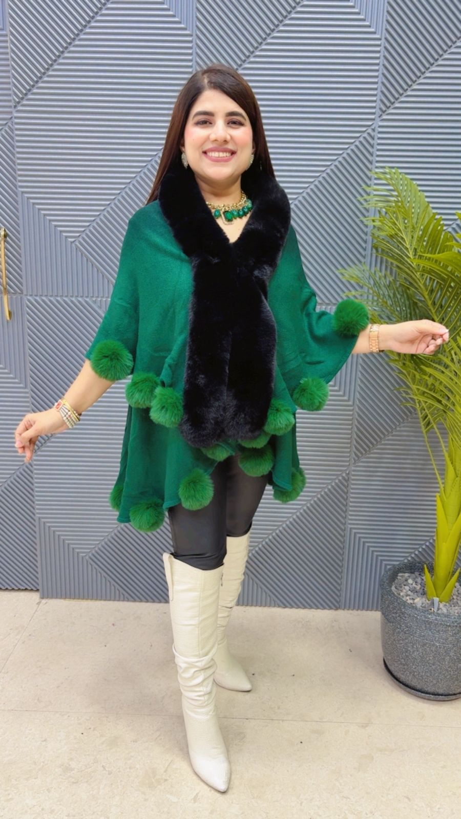 PREMIUM WINTERWEAR WOOLEN VIRAL LATTU PONCHU  GGR3830