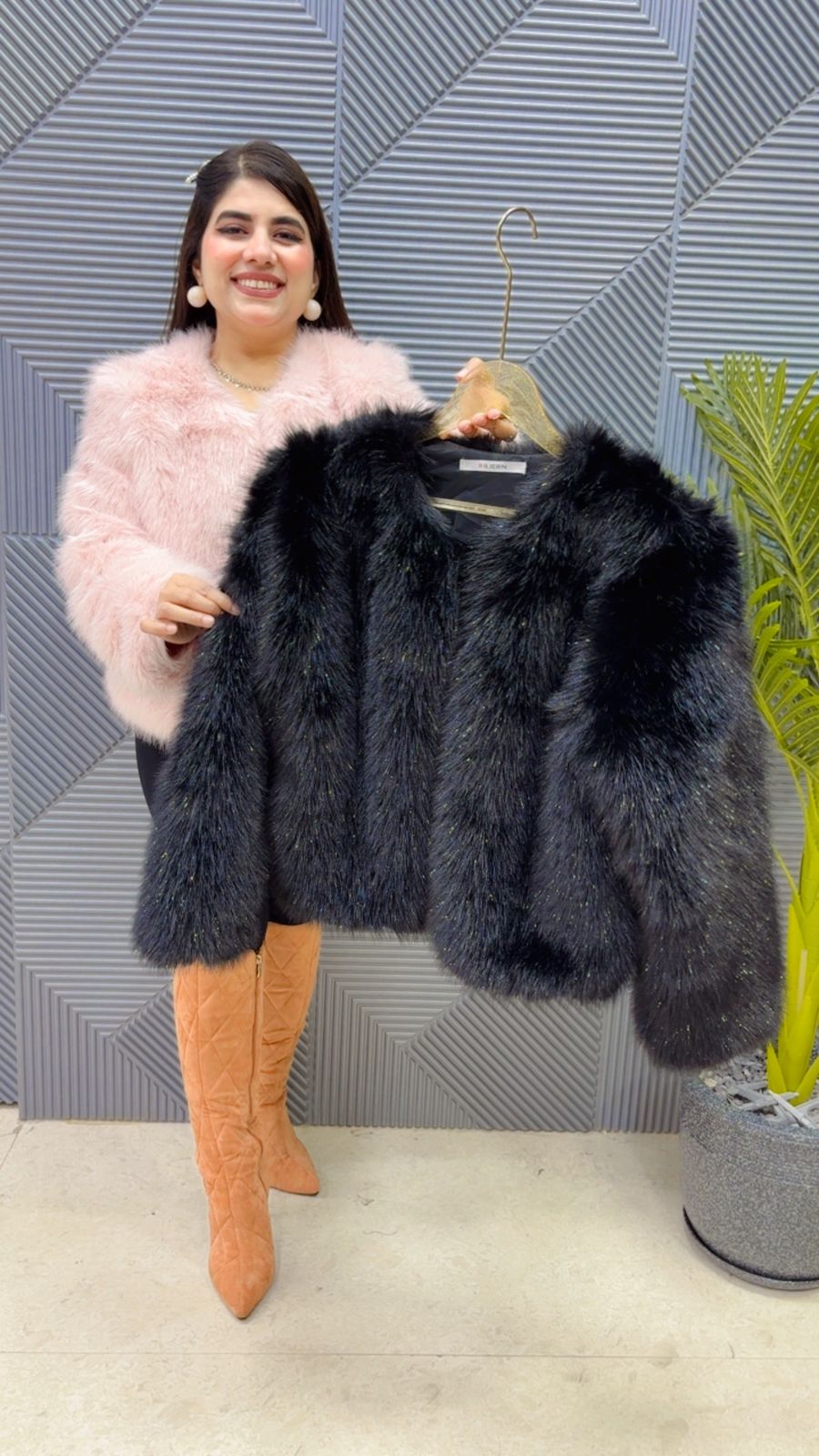 PREMIUM SPARKLE FURR JACKET GGR3866