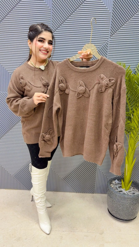 BEAUTIFUL ROSE WOOLEN TOP GGR3891