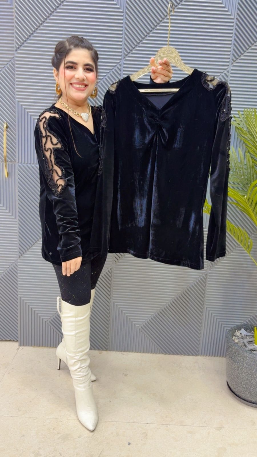 BEAUTIFUL VELVET TOP GGR3895