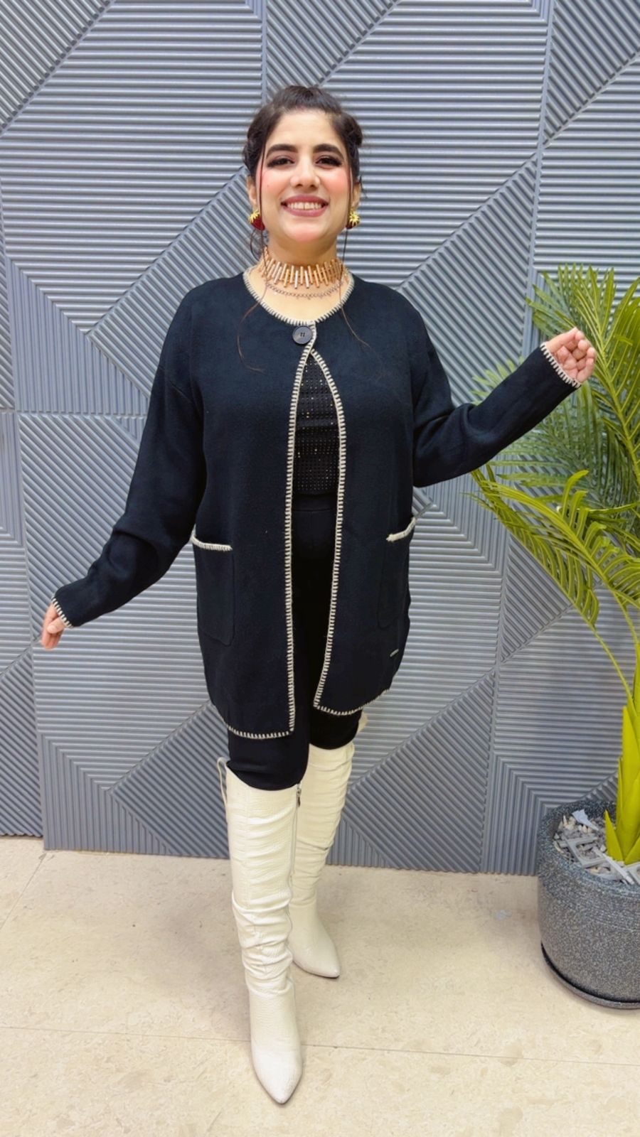 BEAUTIFUL QUERSIA CARDIGAN WITH SINGAL BOTTON GGR3816