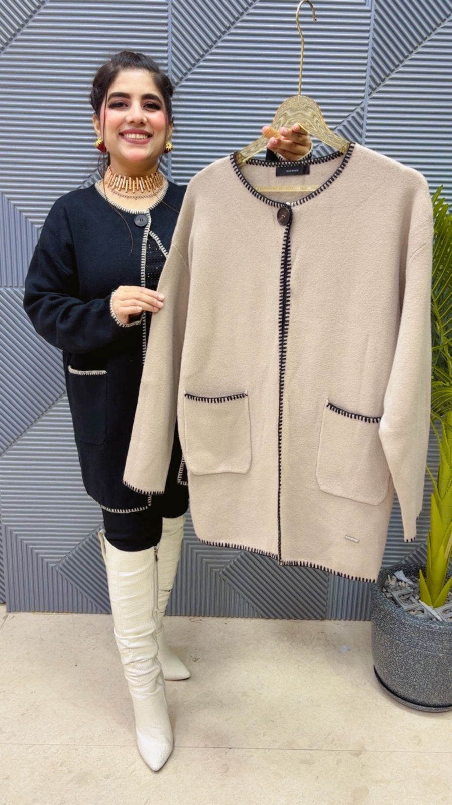 BEAUTIFUL QUERSIA CARDIGAN WITH SINGAL BOTTON GGR3816