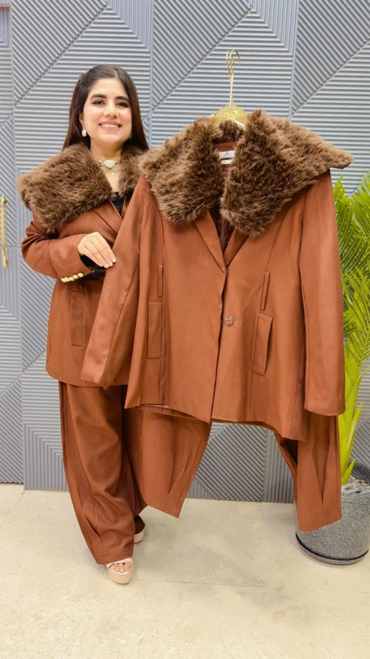 BEAUTIFUL SUEDE LEATHER FURR CORD SET GGR3936