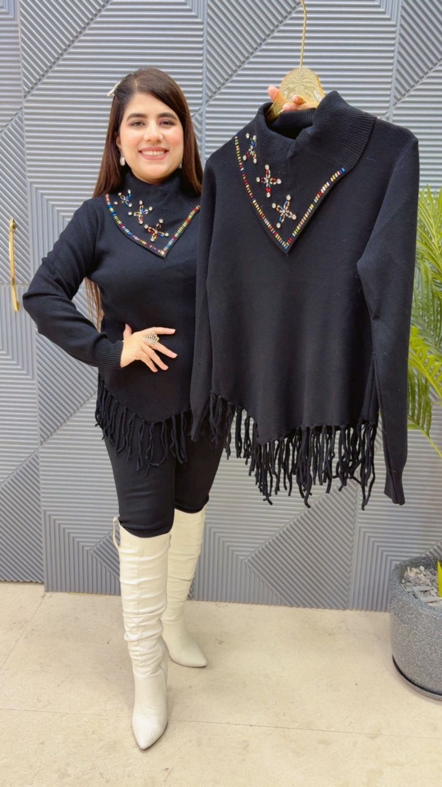 BEAUTIFUL NECK WORK TOP GGR3950