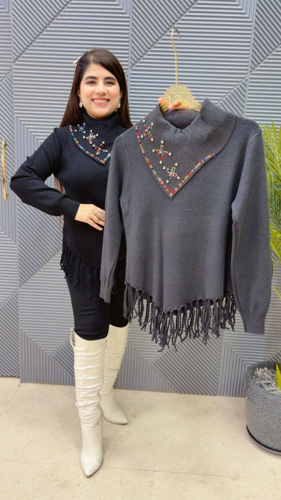 BEAUTIFUL NECK WORK TOP GGR3950