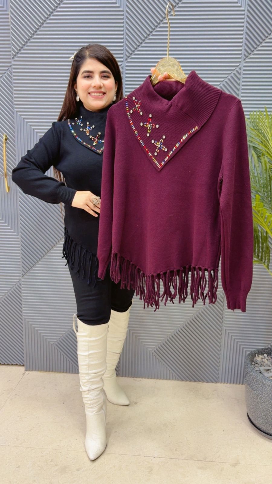 BEAUTIFUL NECK WORK TOP GGR3950