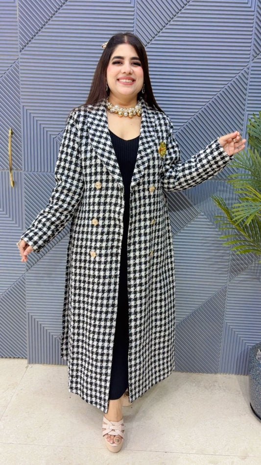 BEAUTIFUL LONG BLAZER WITH BROCH GGR3984