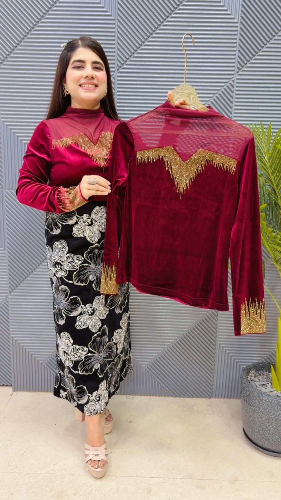 BEAUTIFUL VELVET TOP GGR4004