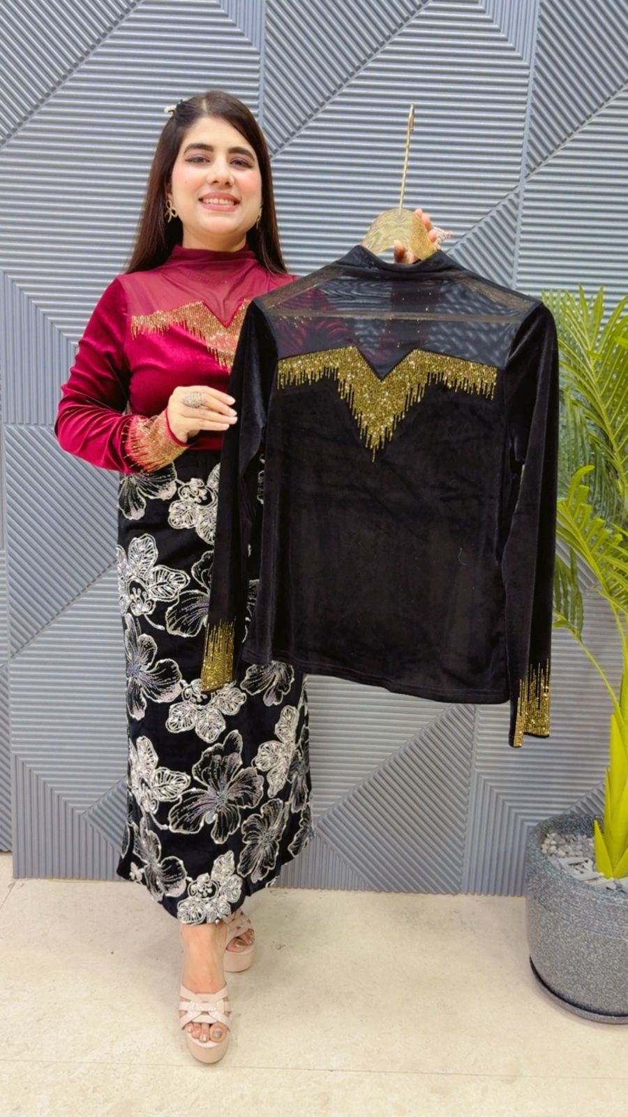 BEAUTIFUL VELVET TOP GGR4004