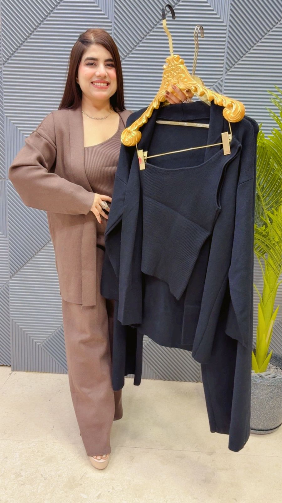 BEAUTIFUL SHRUG CORD SET GGR4014