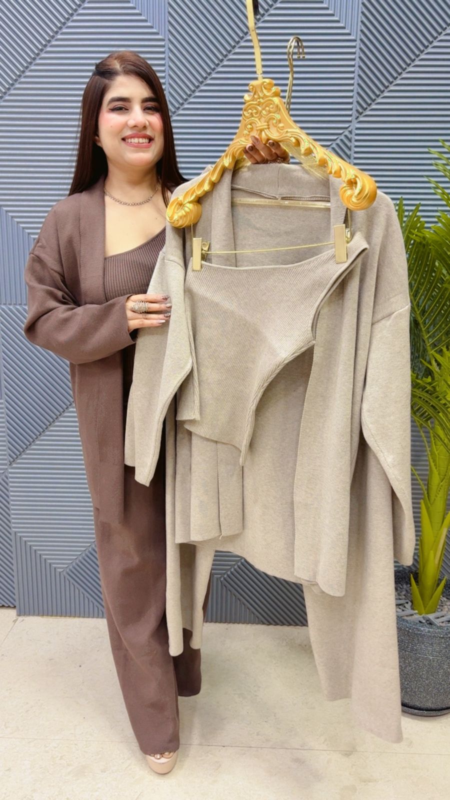 BEAUTIFUL SHRUG CORD SET GGR4014