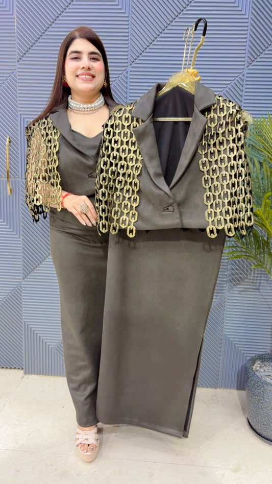 BEAUTIFUL SUEDE 3 PIECE SET GGR4021