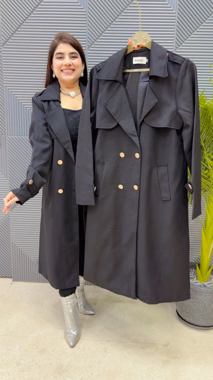 BEAUTIFUL LONG COAT WITH BELT GGR4034