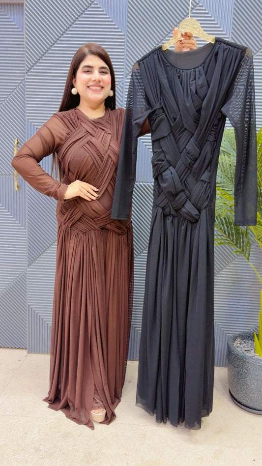 BEAUTIFUL POWER NET DRESS GGR4050