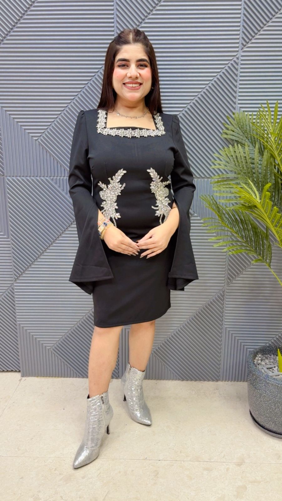 BEAUTIFUL STUDDED WORK DRESS GGR4062