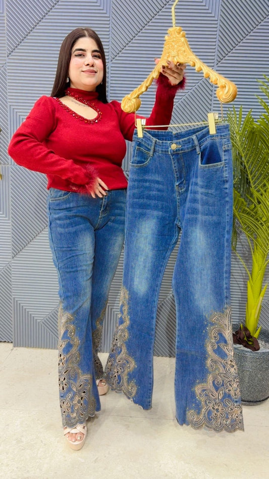 BEAUTIFUL CUT WORK JEANS GGR4064