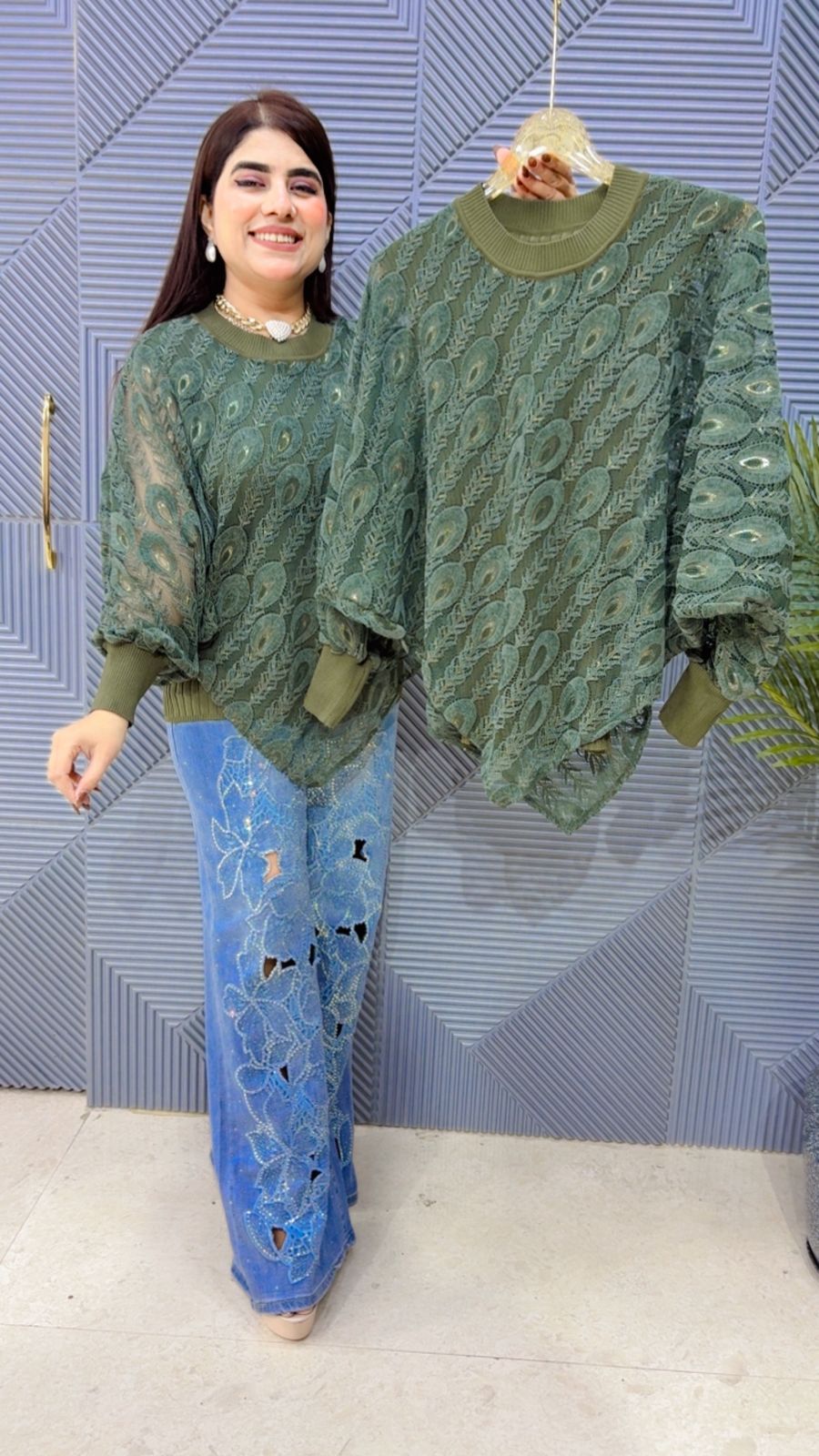 BEAUTIFUL KAFTAN STYLE VELVET TOP GGR4072