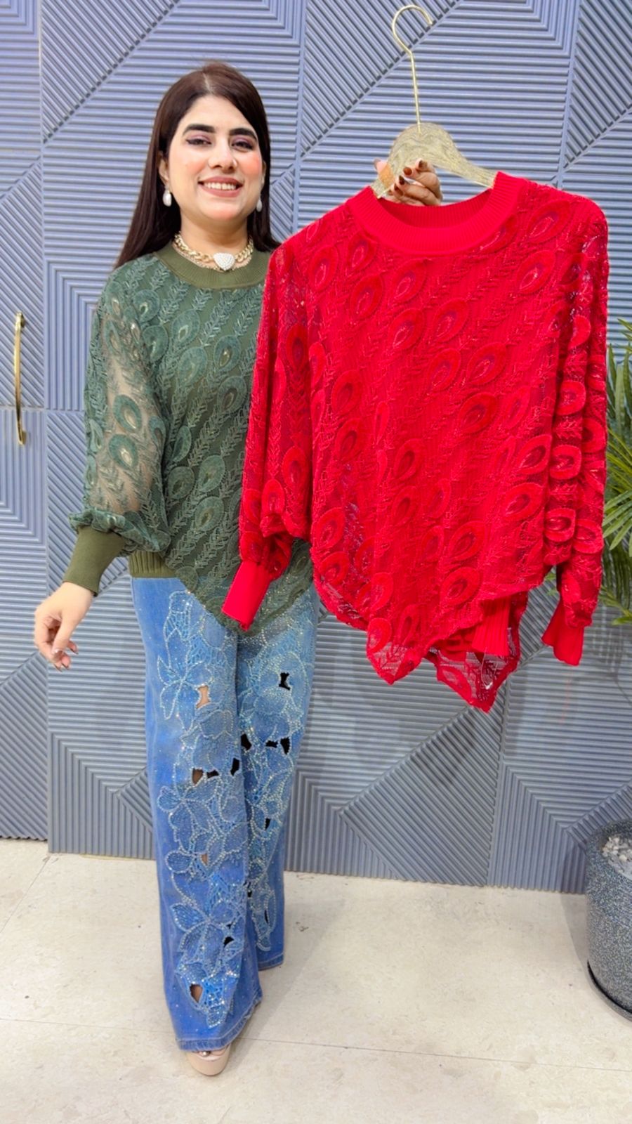 BEAUTIFUL KAFTAN STYLE VELVET TOP GGR4072