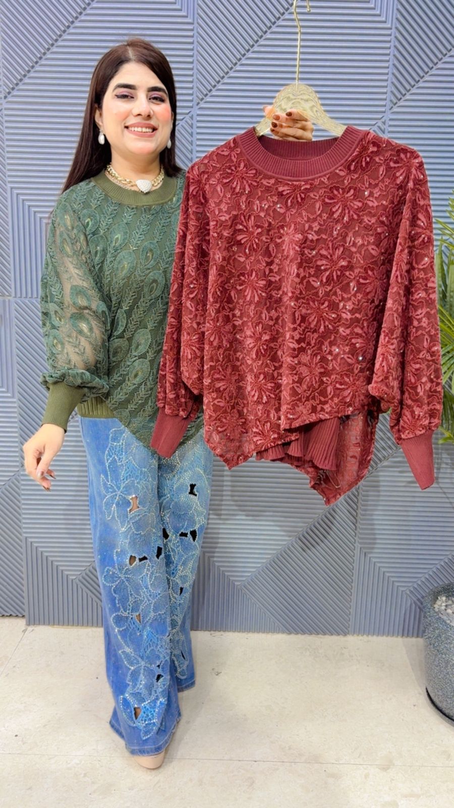 BEAUTIFUL KAFTAN STYLE VELVET TOP GGR4072