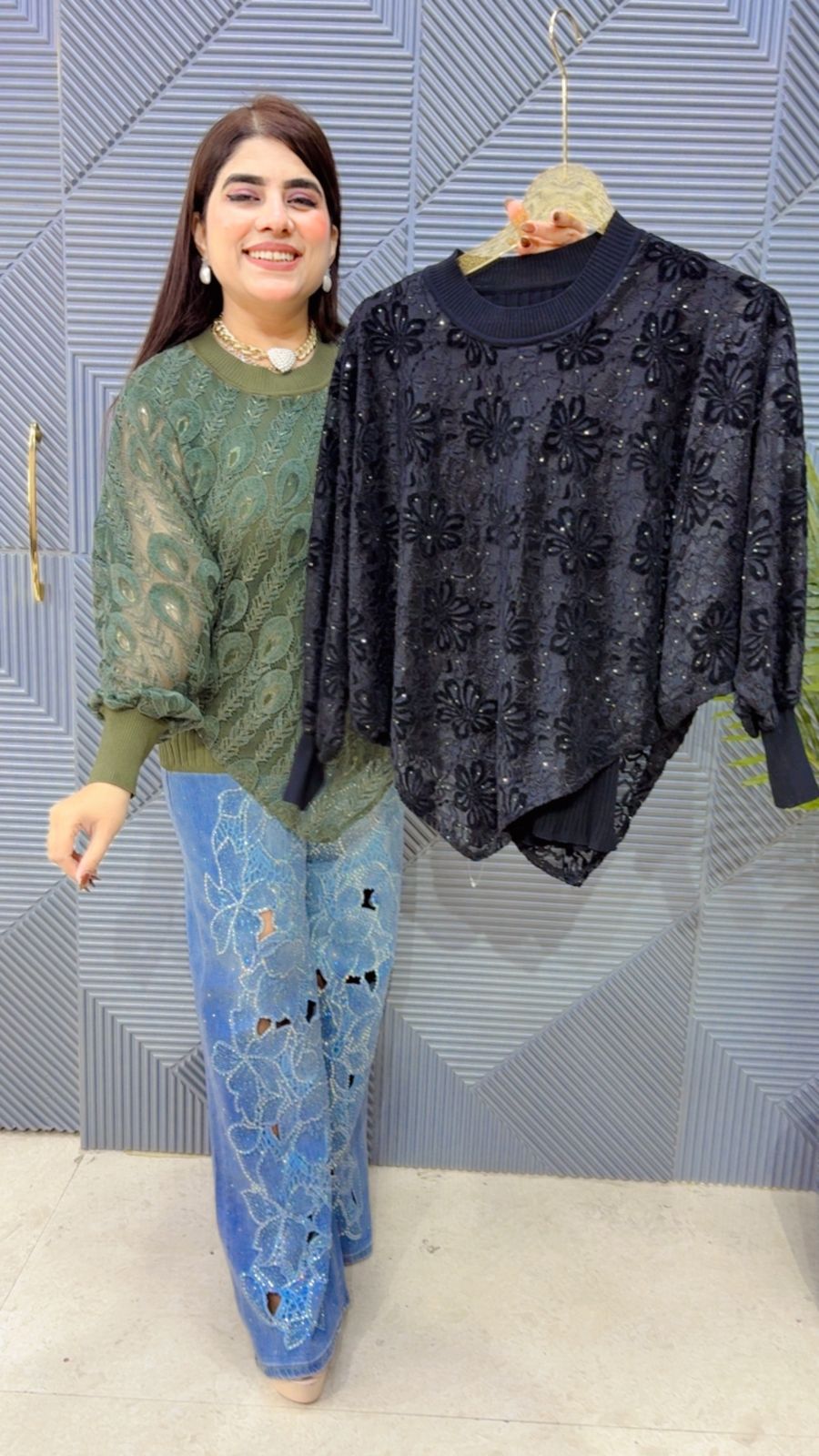 BEAUTIFUL KAFTAN STYLE VELVET TOP GGR4072