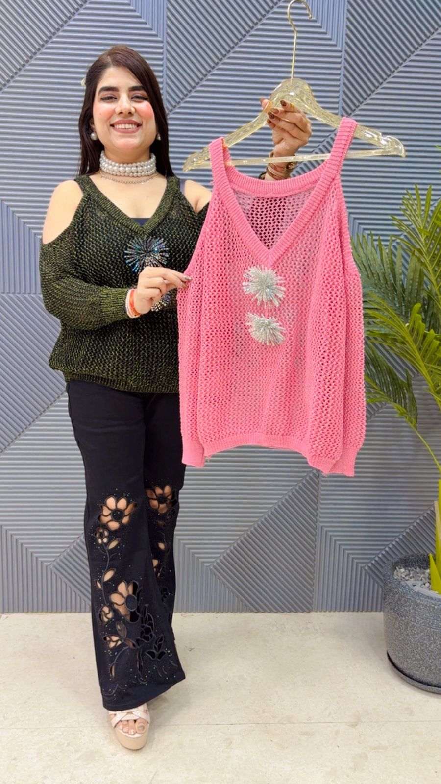 BEAUTIFUL 3D WORK NET QUERSIA TOP GGR4122 Girls Glitters