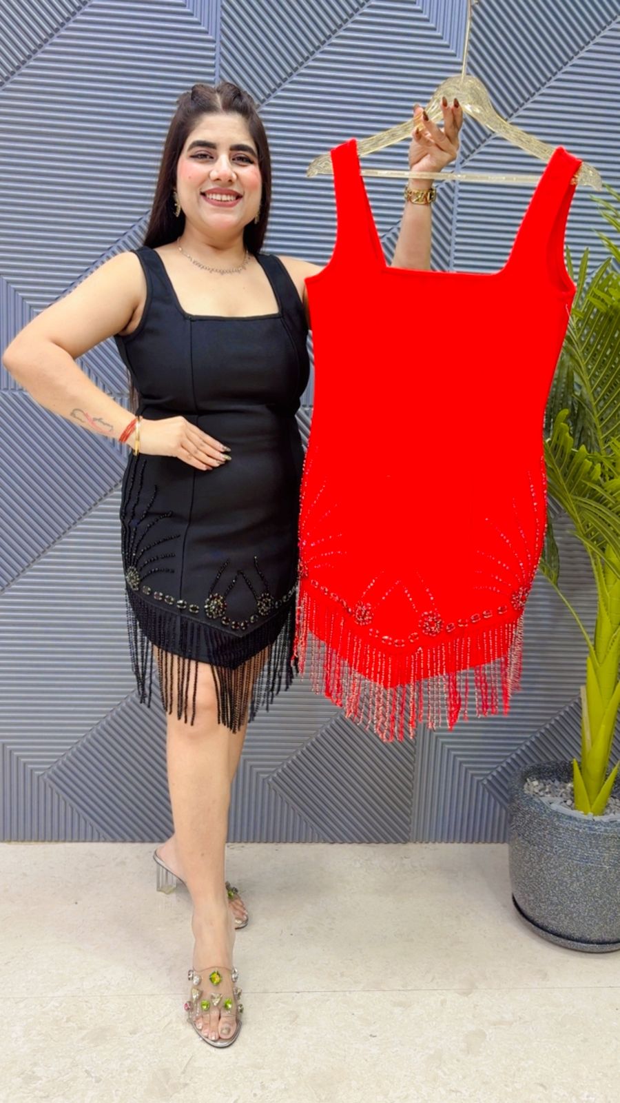 BEAUTIFUL HANGING TASSELS DRESS GGR4124