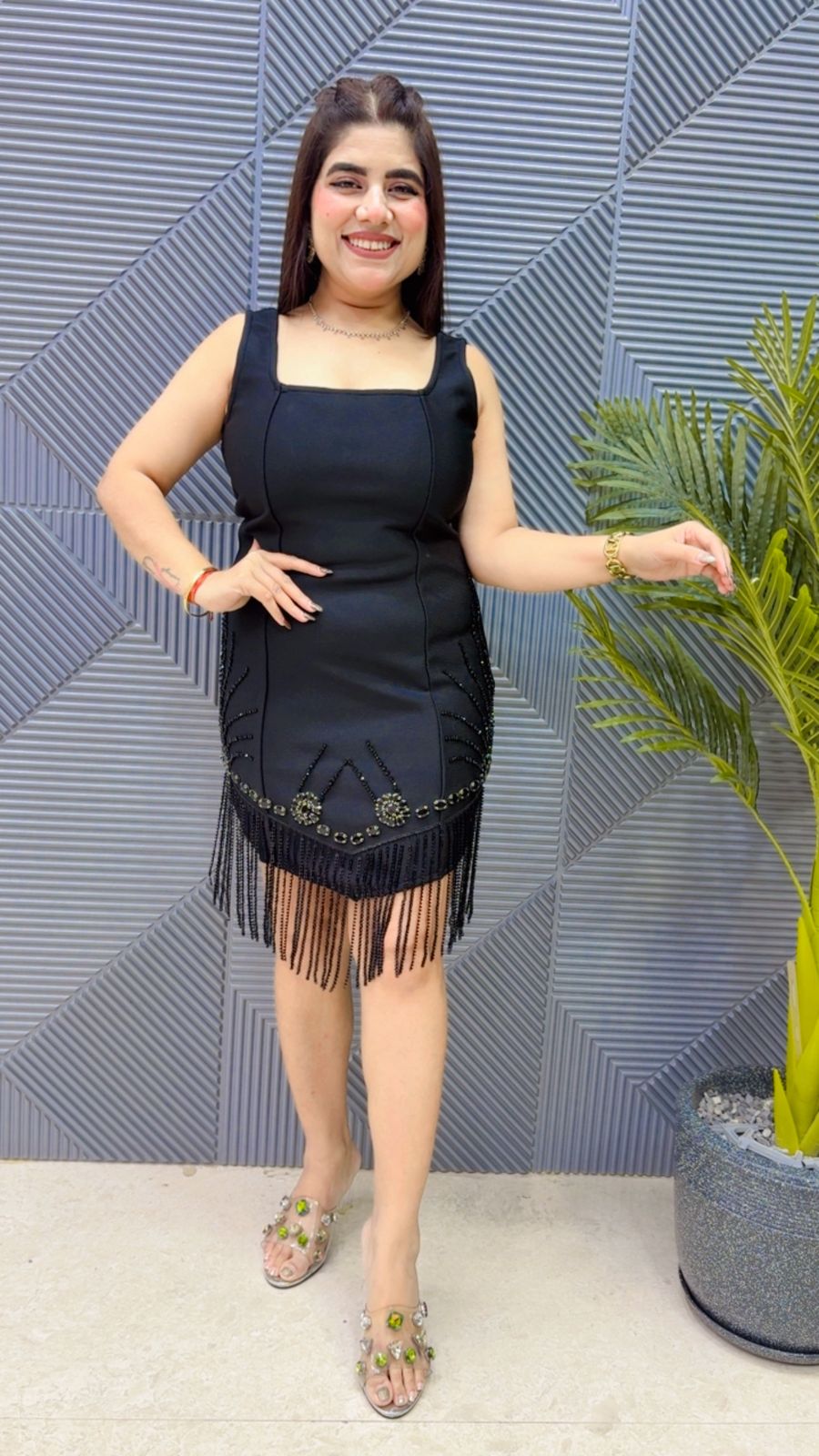 BEAUTIFUL HANGING TASSELS DRESS GGR4124