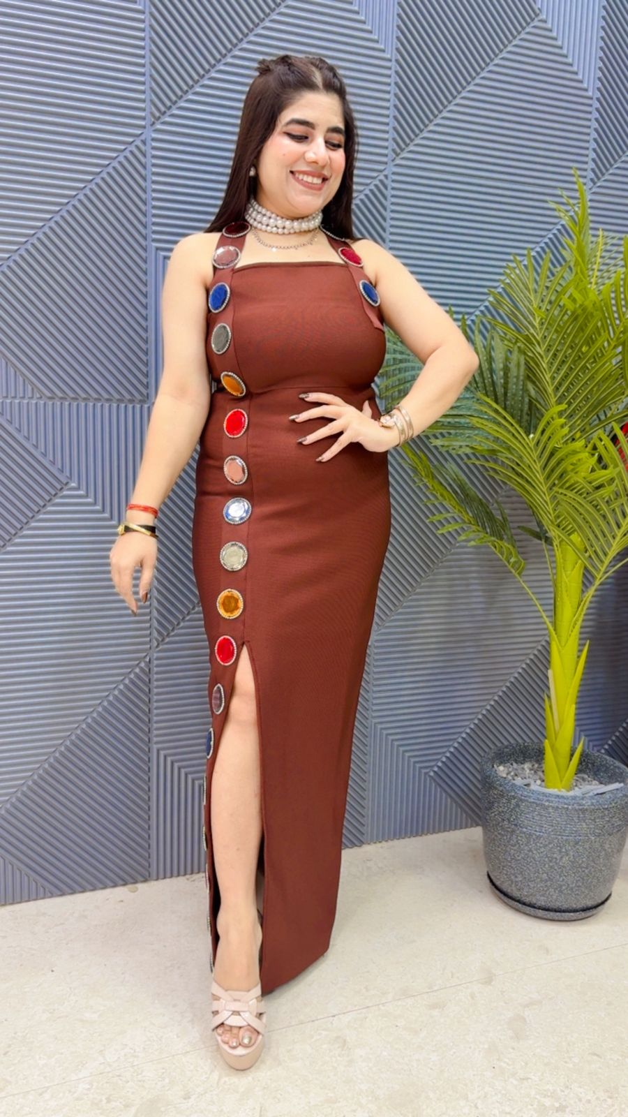 BEAUTIFUL MIRROR WORK DRESS GGR4132