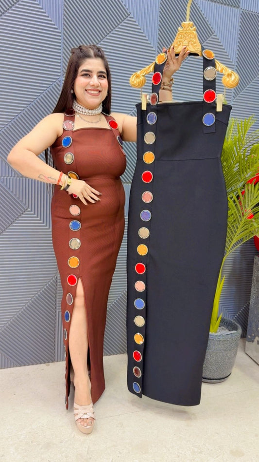 BEAUTIFUL MIRROR WORK DRESS GGR4132