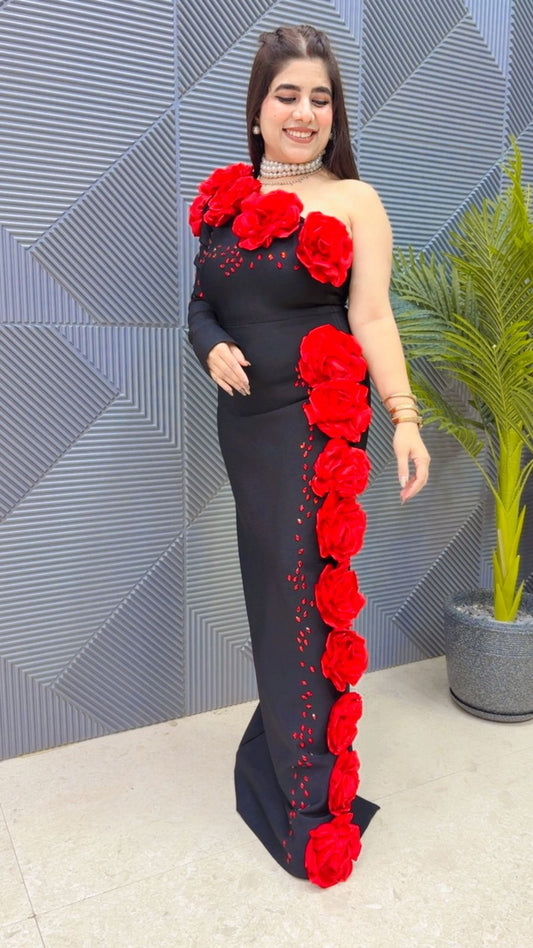 BEAUTIFUL RED ROSE DRESS GGR4134