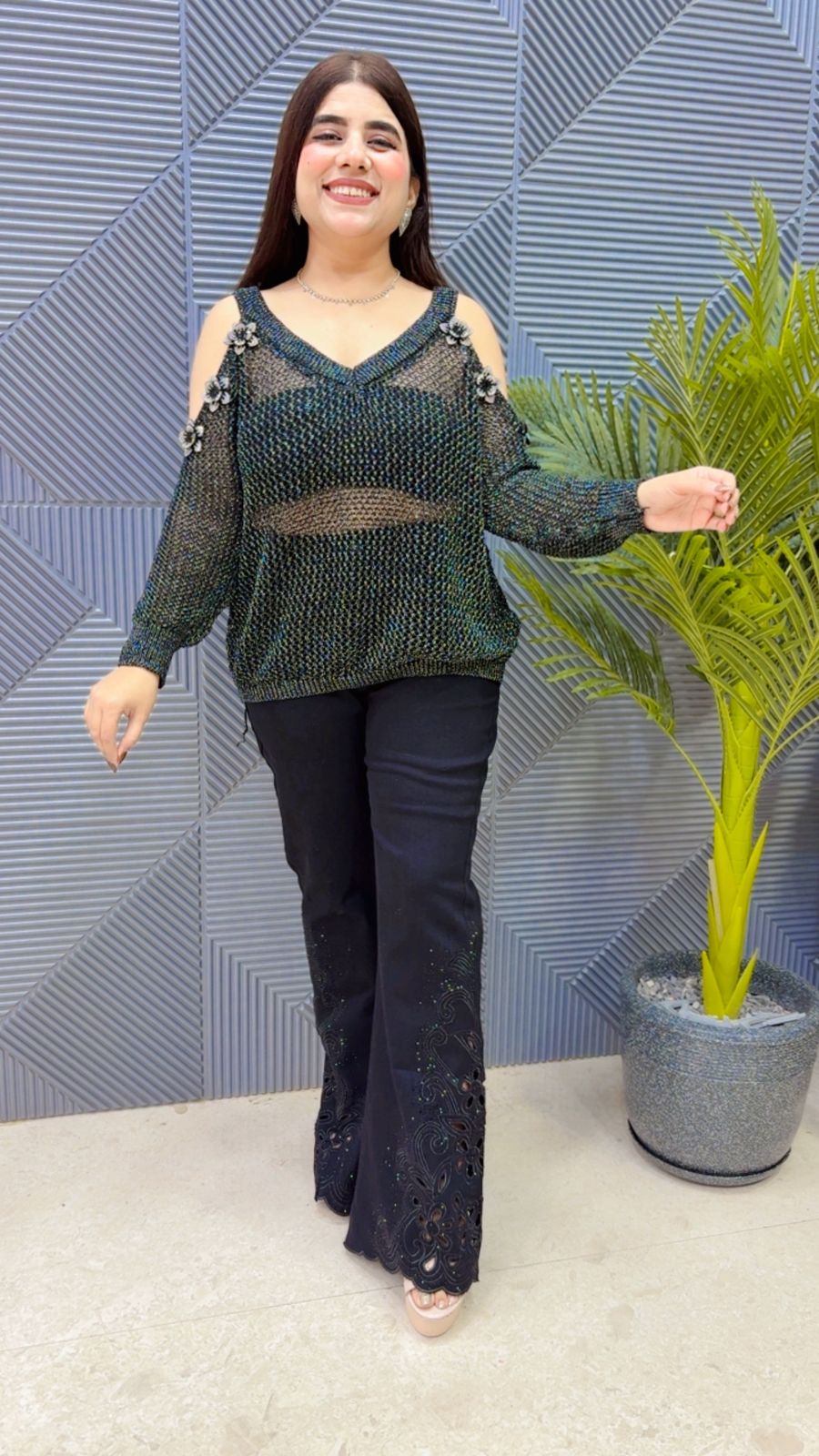 BEAUTIFUL QUERSIA NET TOP GGR4140