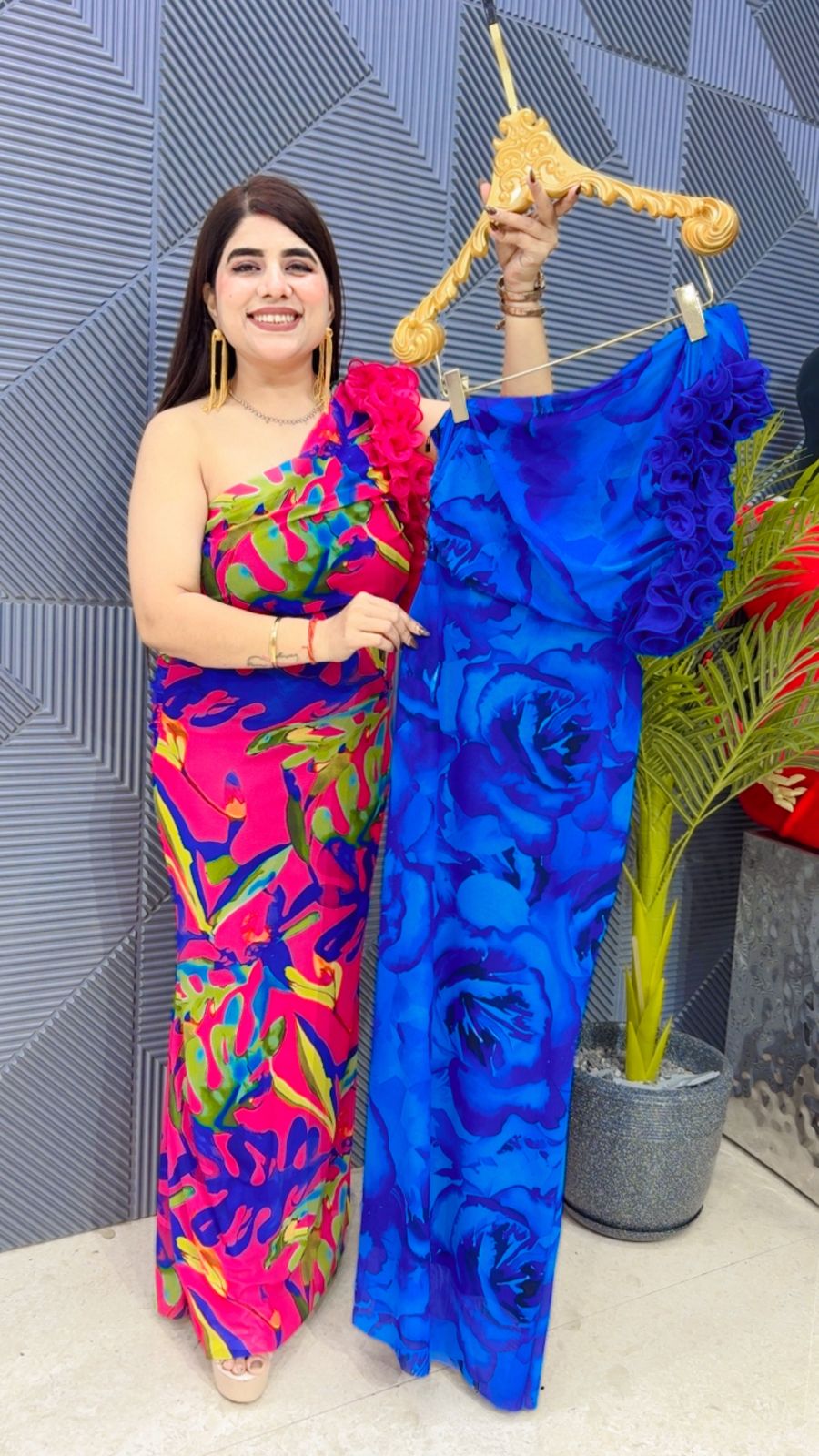 BEAUTIFUL POWER NET ONE SHOULDER DRESS GGR4142 Girls Glitters