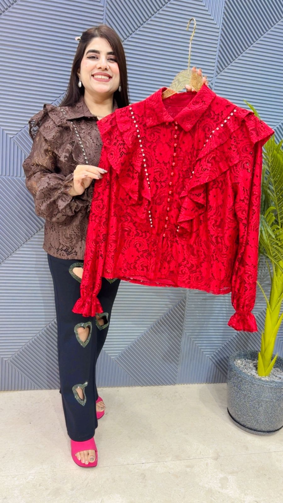 BEAUTIFUL LACE SHIRT GGR4163 Girls Glitters