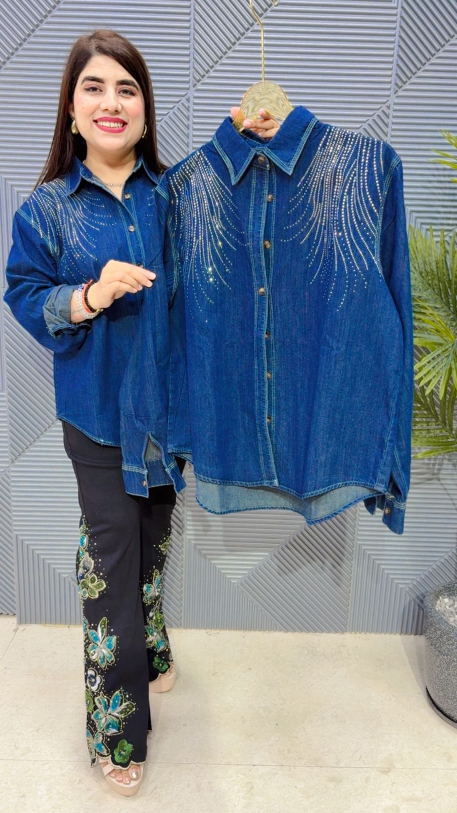 BEAUTIFUL SUMMER DENIM SHIRT GGR4182 Girls Glitters