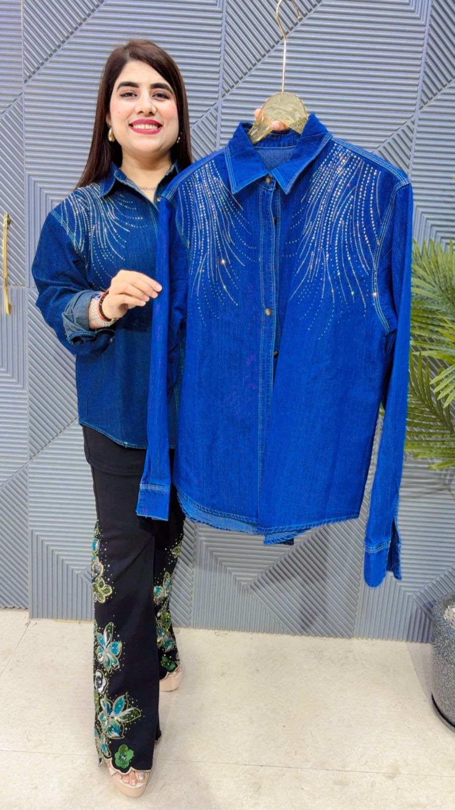 BEAUTIFUL SUMMER DENIM SHIRT GGR4182 Girls Glitters