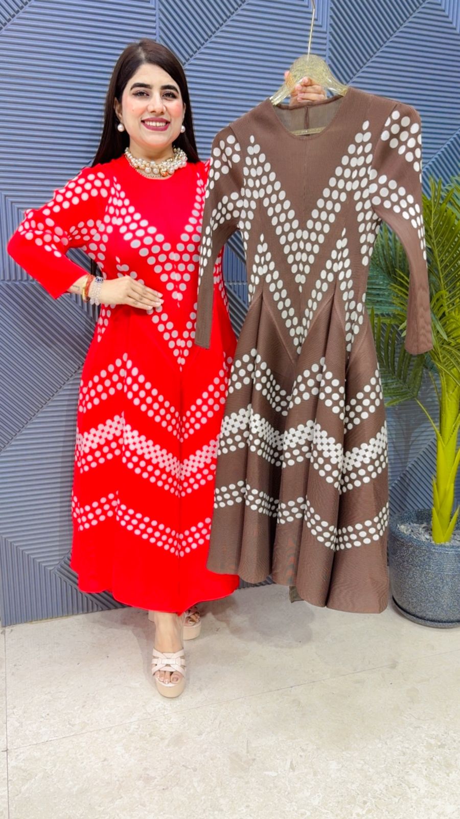 BEAUTIFUL POLKA WRINKLE DRESS GGR4210 Girls Glitters