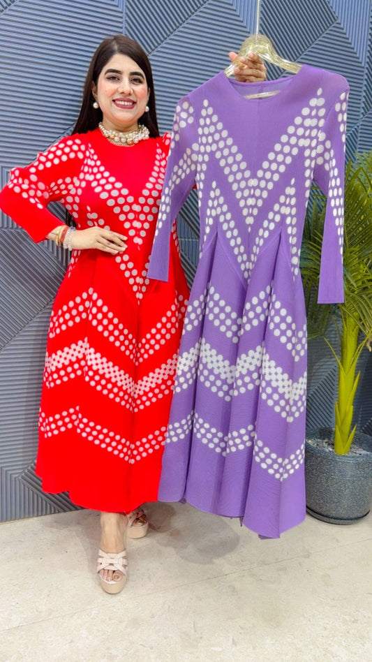 BEAUTIFUL POLKA WRINKLE DRESS GGR4210 Girls Glitters