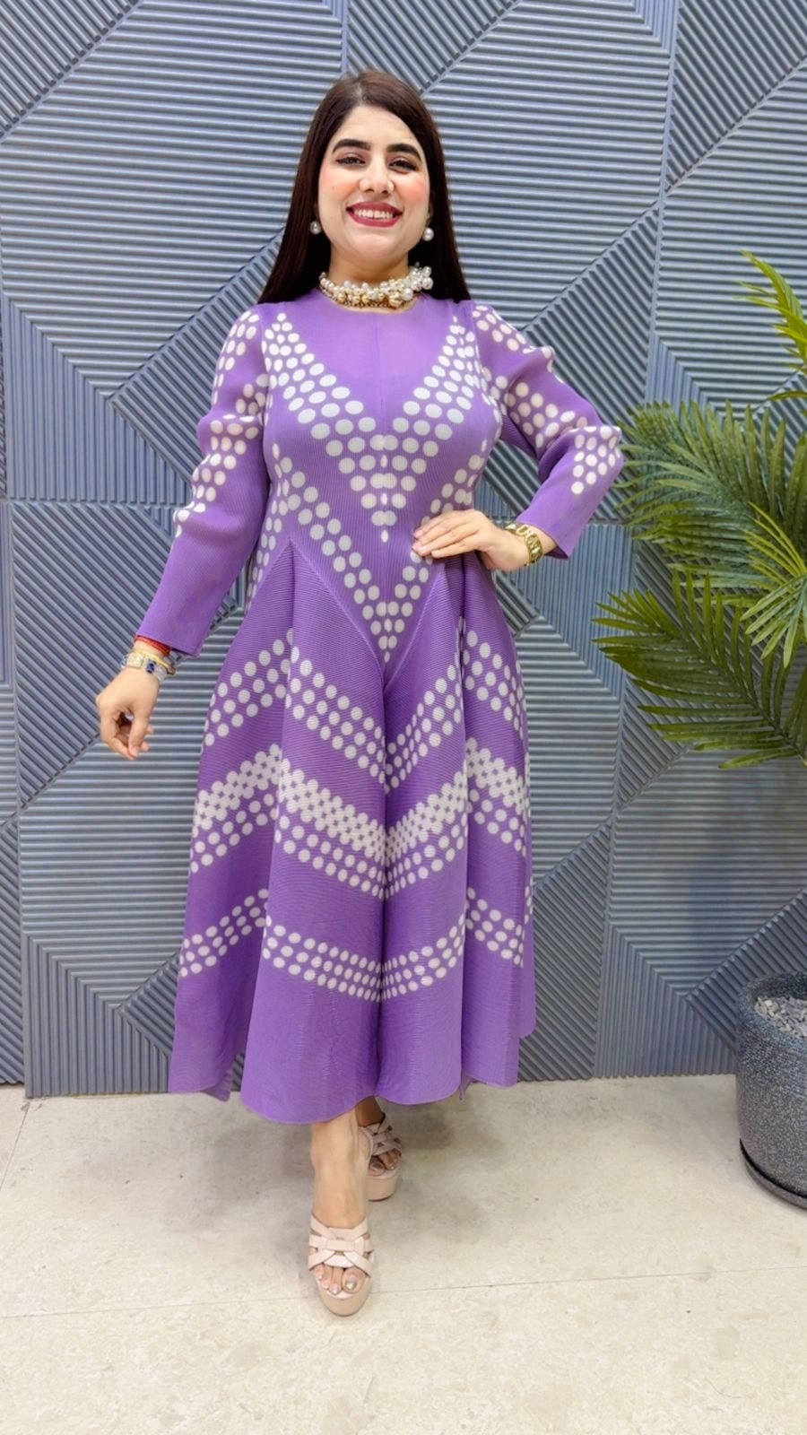 BEAUTIFUL POLKA WRINKLE DRESS GGR4210 Girls Glitters