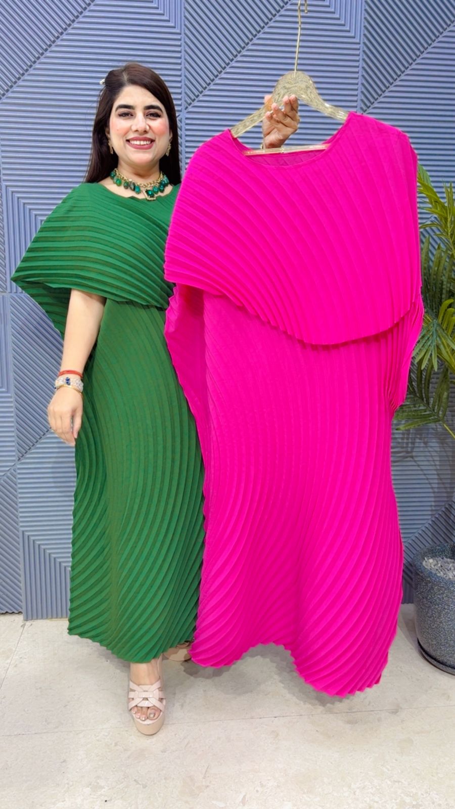 BEAUTIFUL KAFTAN STYLE WRINKLE DRESS GGR4221 Girls Glitters