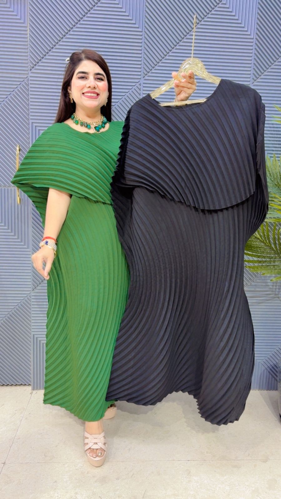 BEAUTIFUL KAFTAN STYLE WRINKLE DRESS GGR4221 Girls Glitters