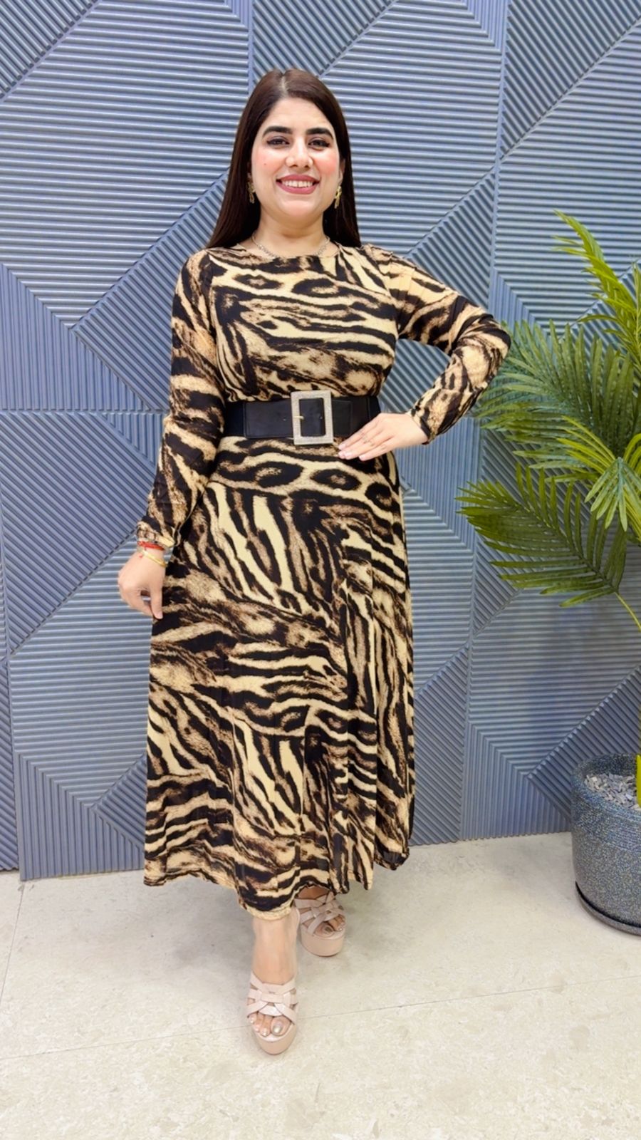 BEAUTIFUL POWER NET DRESS WITH BELT  GGR4227 Girls Glitters