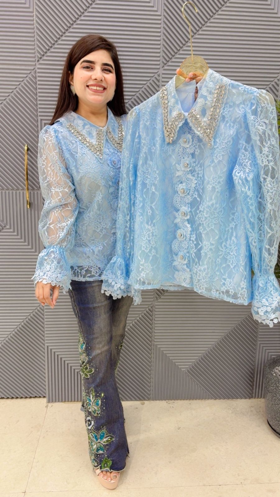 BEAUTIFUL STUDDED WORK TOP GGR4241 Girls Glitters
