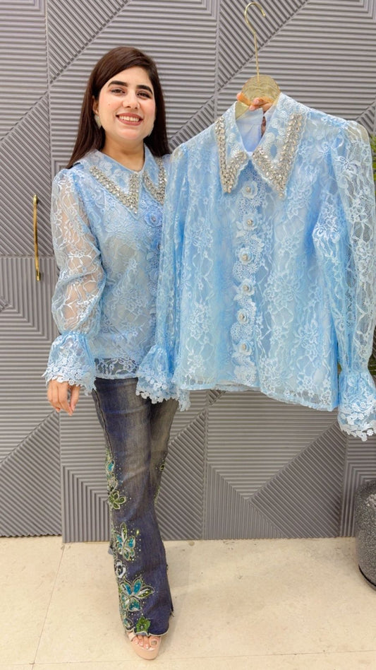 BEAUTIFUL STUDDED WORK TOP GGR4241 Girls Glitters