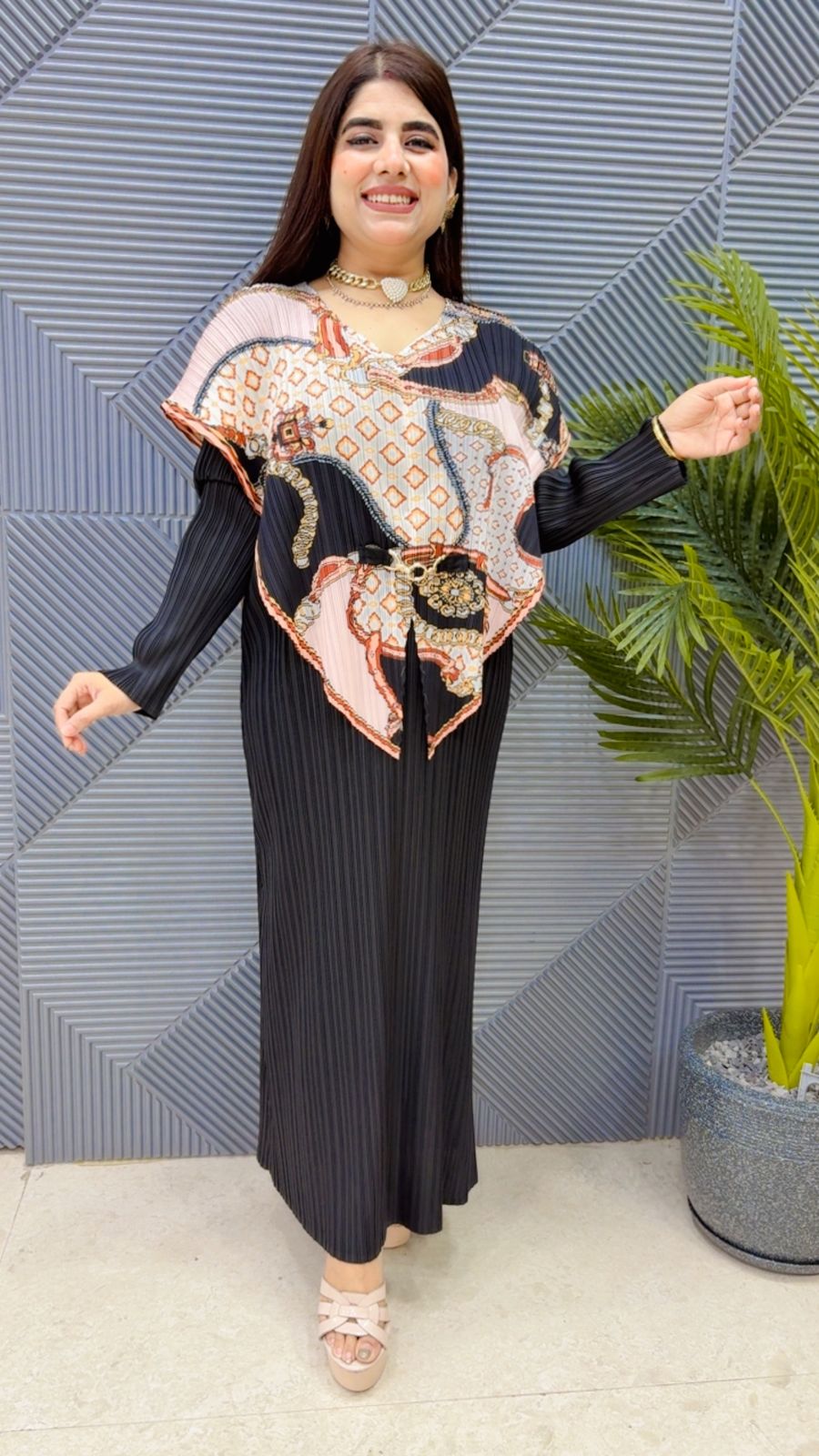 BEAUTIFUL WRINKLE CAPE DRESS GGR4245 Girls Glitters